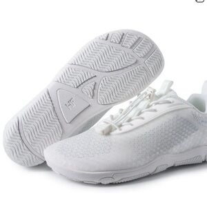 All-White Women's Athletic Sneakers - Lightweight Performance